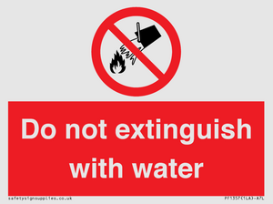 Do not extinguish with water